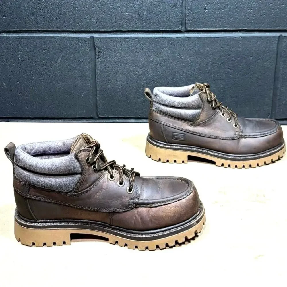 Vintage Y2K Candies 8 M Brown Leather Chunky Combat Grunge Hiking Lace Up Boots